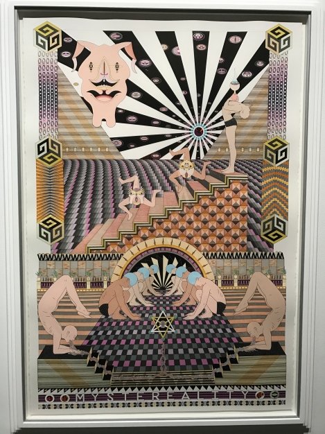 Mystereality, Jess Johnson, 2015, pen, fibre tipped markers and gouache on paper